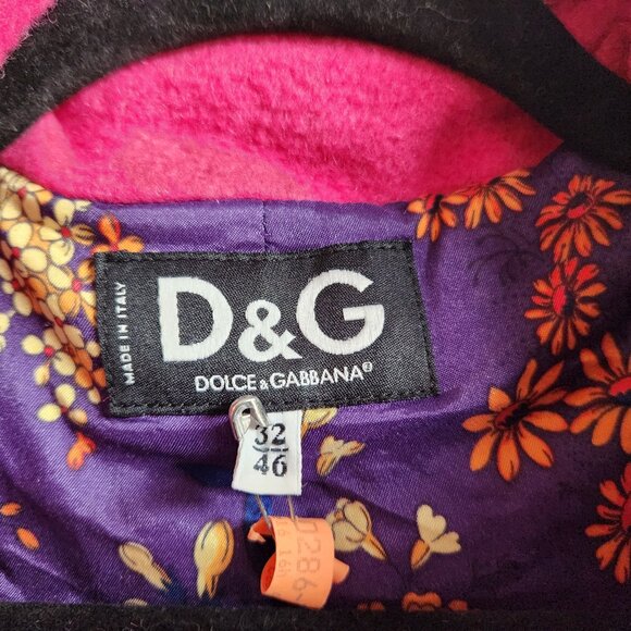 D&G Vibrant Pink Wool Pea Coat - Sz M - Picture 3 of 15